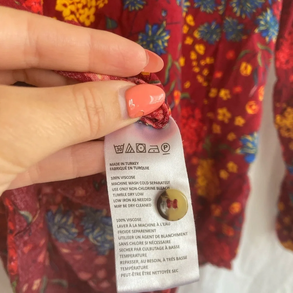 Anthropologie Maeve Floral Pintuck Boho Blouse Size Small - Picture 6 of 15